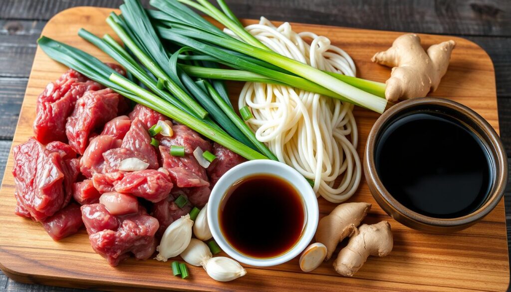 Beef and Noodle Ingredients