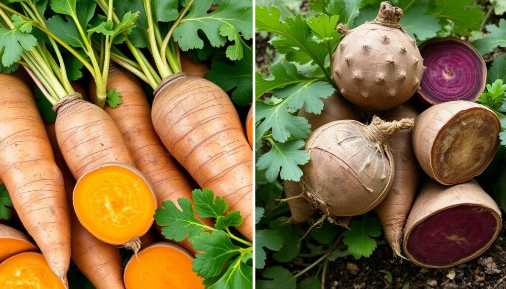 Botanical differences between yams and sweet potatoes