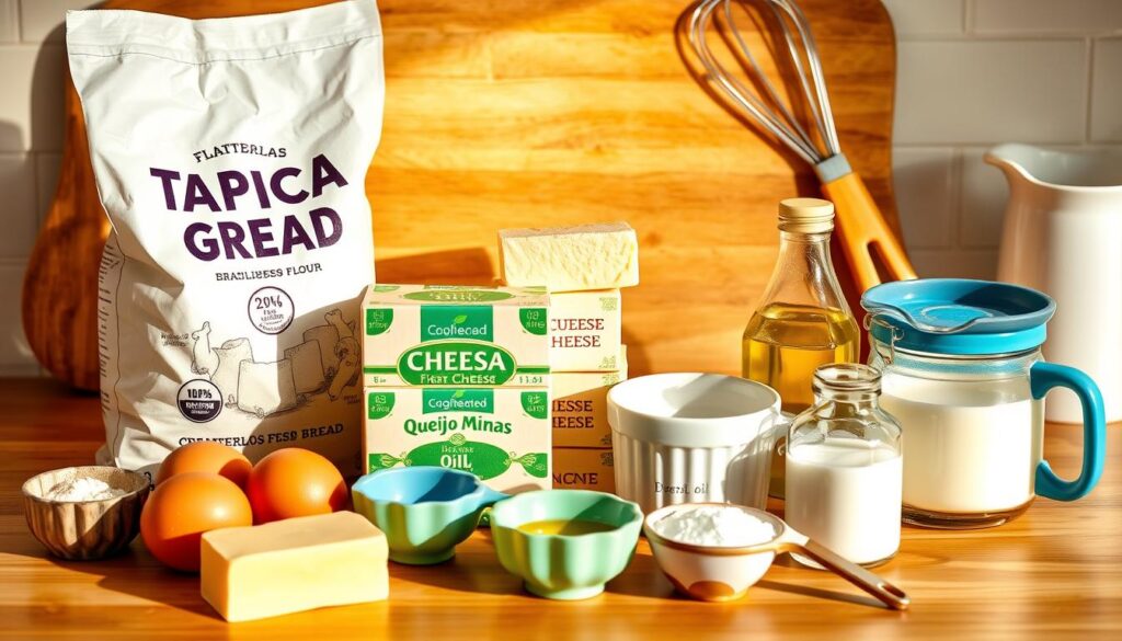 Ingredients and Equipment for Brazilian Cheese Bread