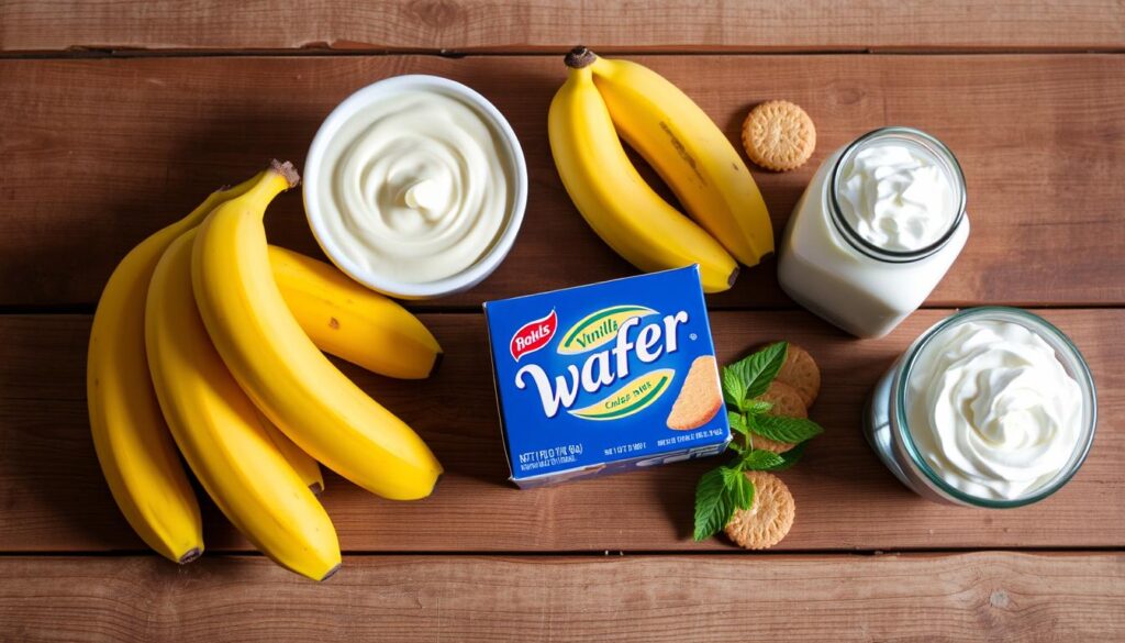 Ingredients for banana pudding