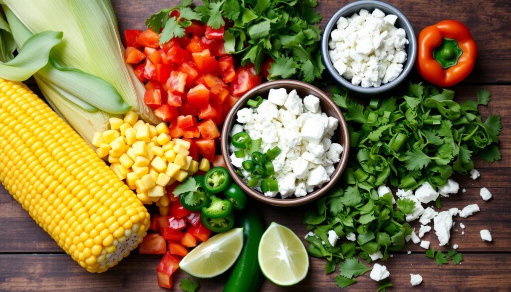 Mexican corn salad ingredients