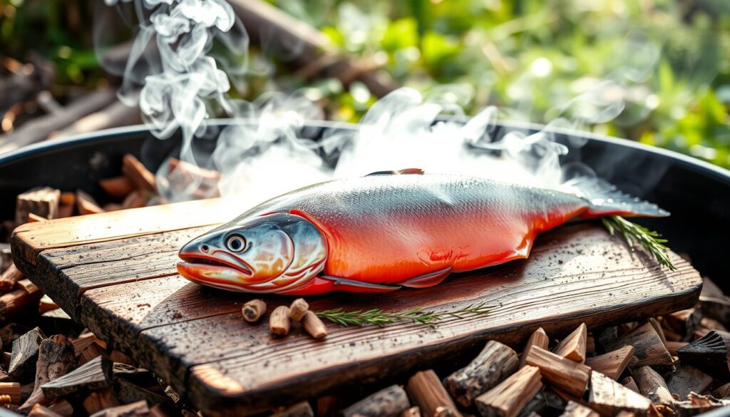 Salmon smoking process