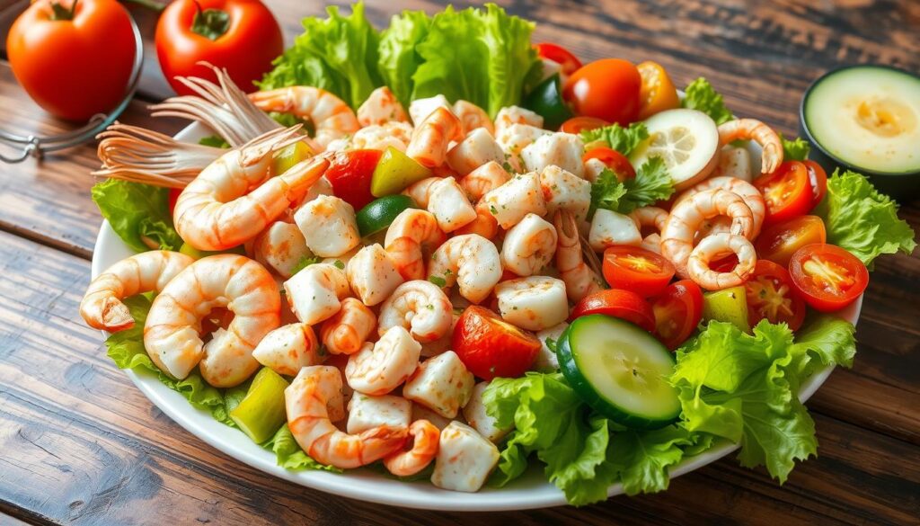 Seafood salad ingredients