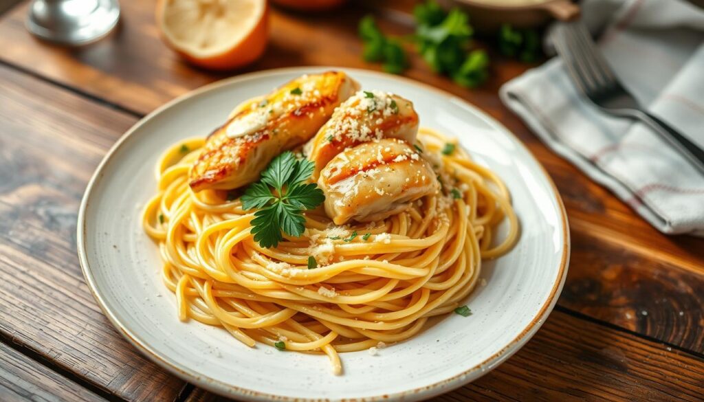 garlic parmesan chicken pasta