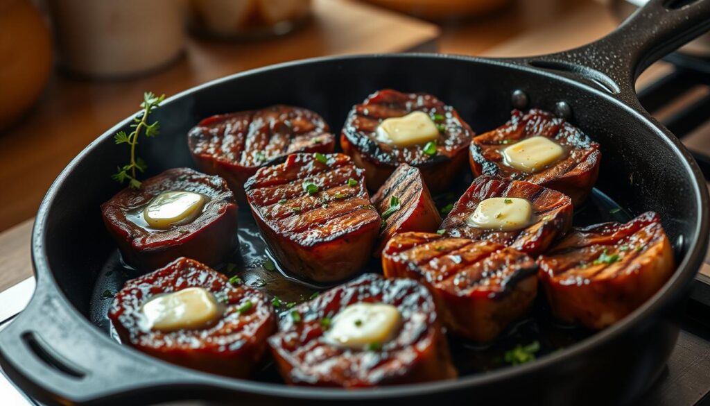 how to sear steak bites