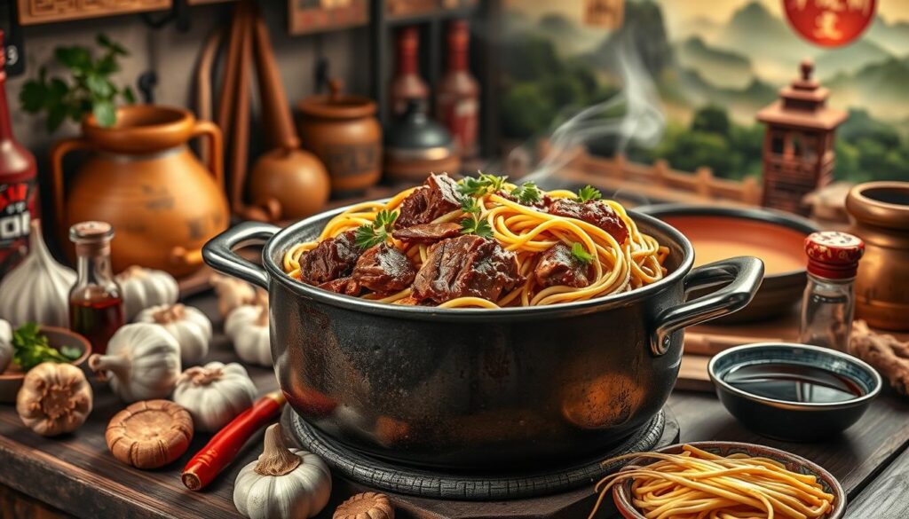 origins of beef and noodles