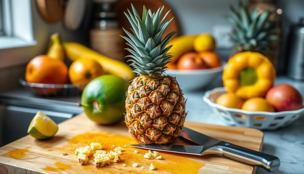 pineapple cutting