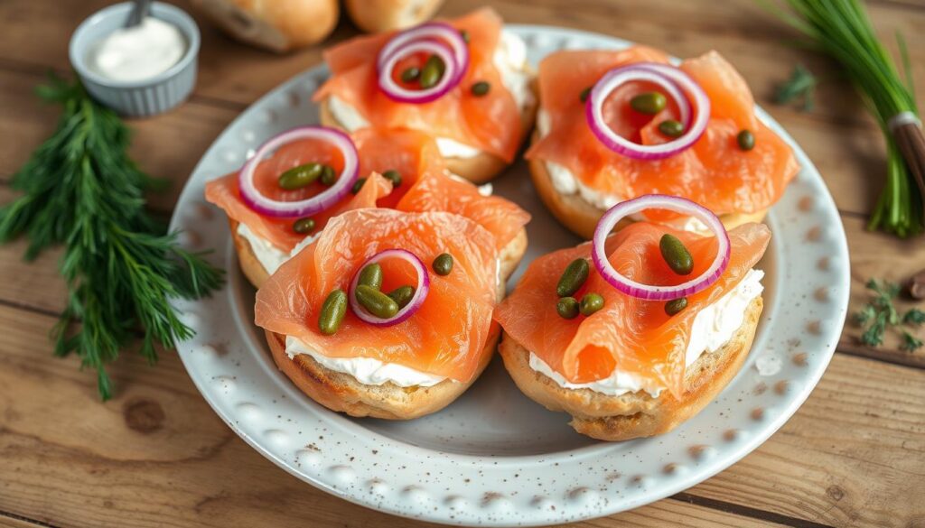 smoked salmon bagels