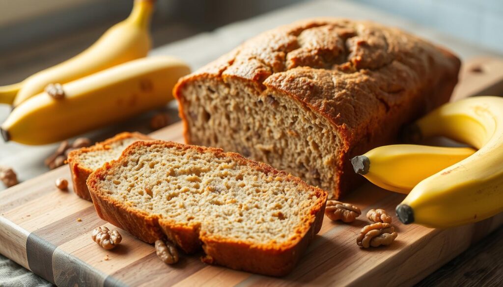 Sliced banana bread