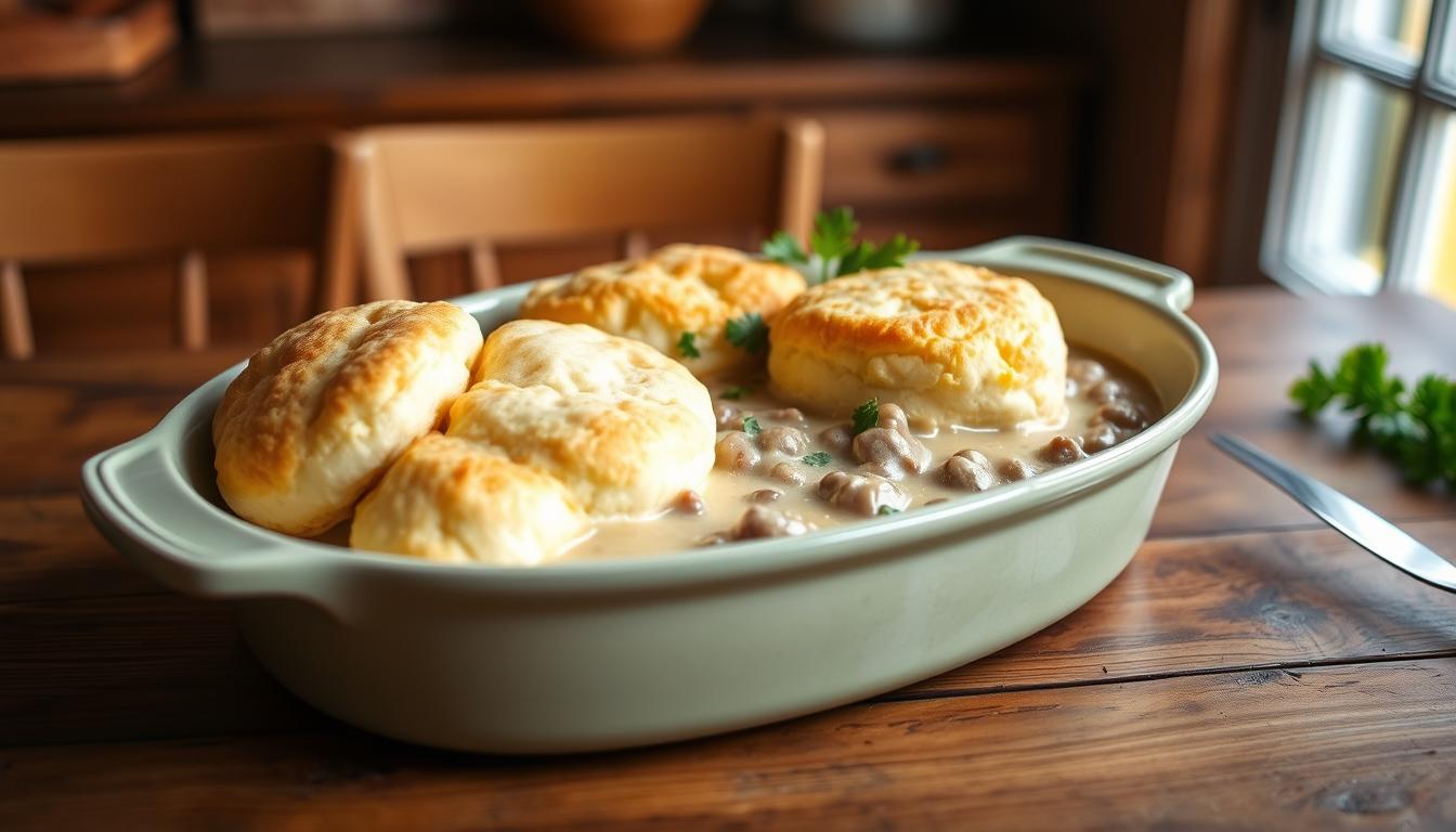 biscuits and gravy breakfast bake