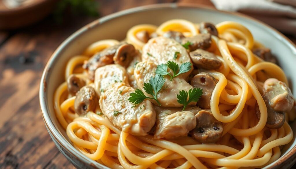 chicken marsala fettuccine