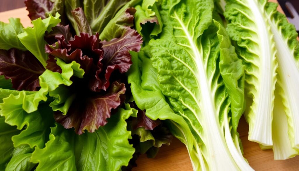 escarole and romaine leaves