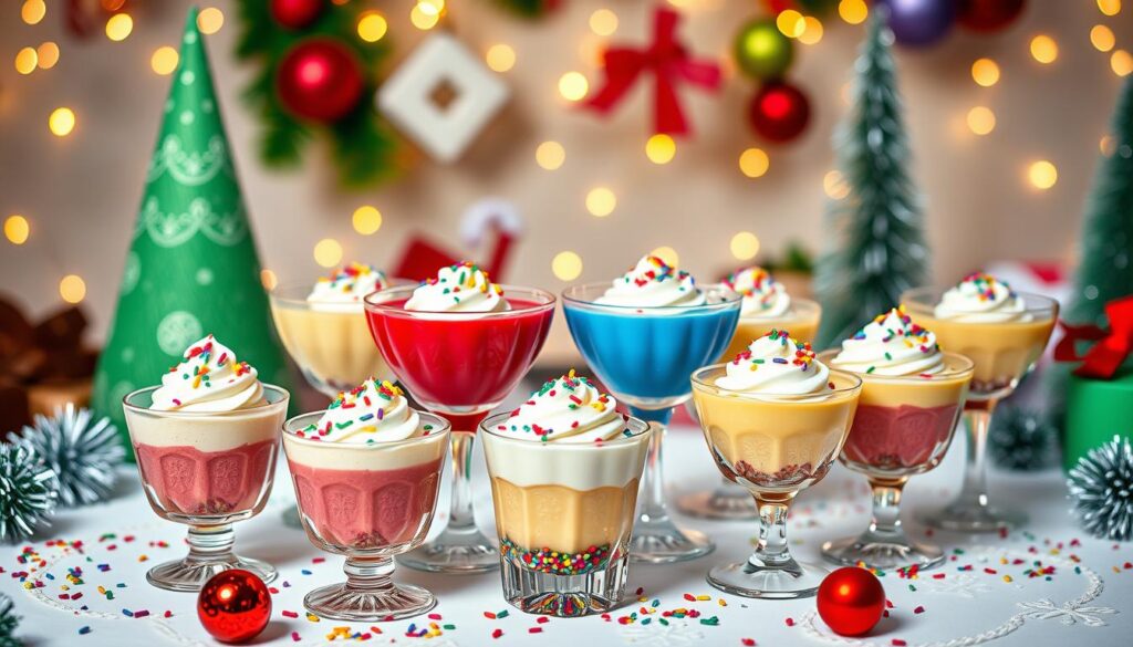 festive pudding shots