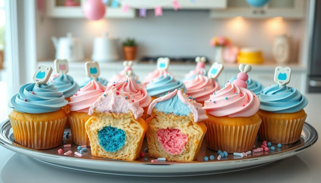 gender reveal cupcakes