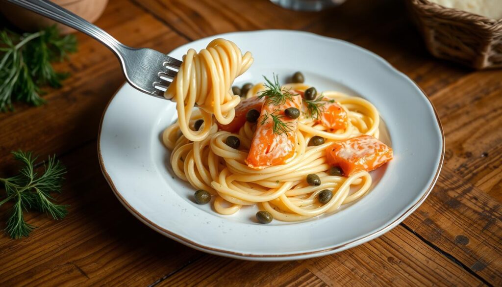 smoked salmon pasta